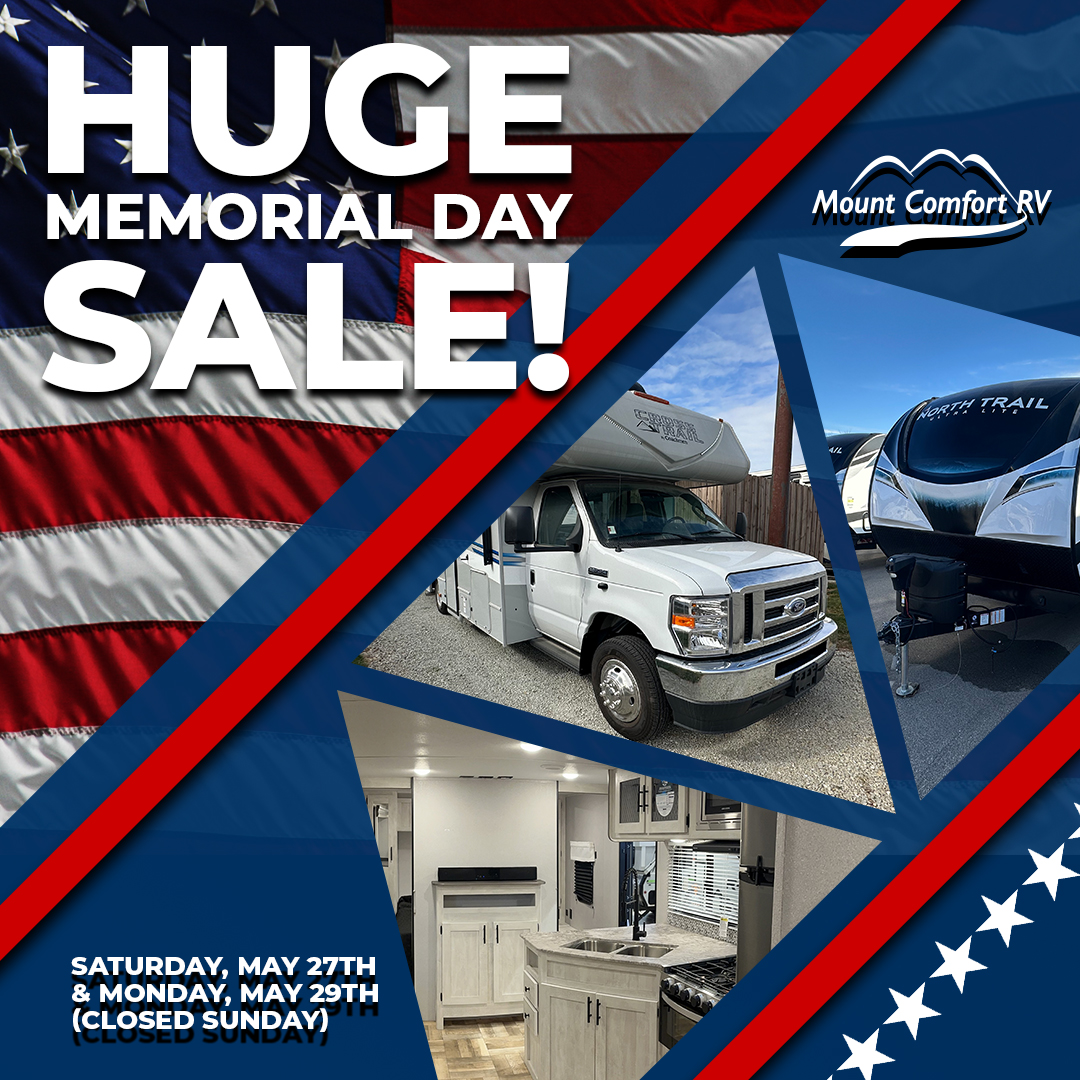 MountComfortRV's tweet image. ATTENTION CAMPERS! We have a massive RV Sale happening Memorial Weekend and we would love to see you here! Find your dream RV with our wide variety of luxurious motorhomes! Call (800) 899-6676 if interested. Visit mountcomfortrv.com for more information! #mountcomfortrv