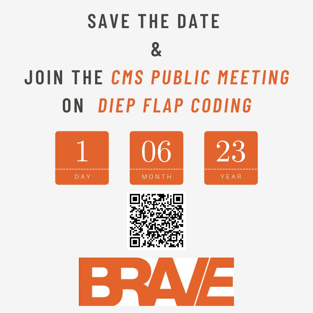 June 1, 2023 - CMS is holding a public meeting on the #DIEPflap coding change! 

Join us! 

#brave #breastcancersurvivors #plasticsurgeons #reconstructivesurgeons #saveDIEP #DIEP #change #bethechange #support

cms.gov/files/document…