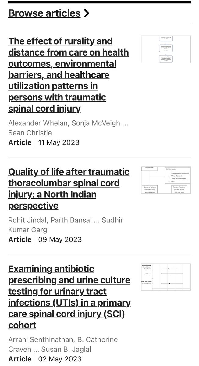 You can find the new #SpinalCord papers on our website ➡️ nature.com/sc/ These papers ⬇️ are just published online #HotOffThePress