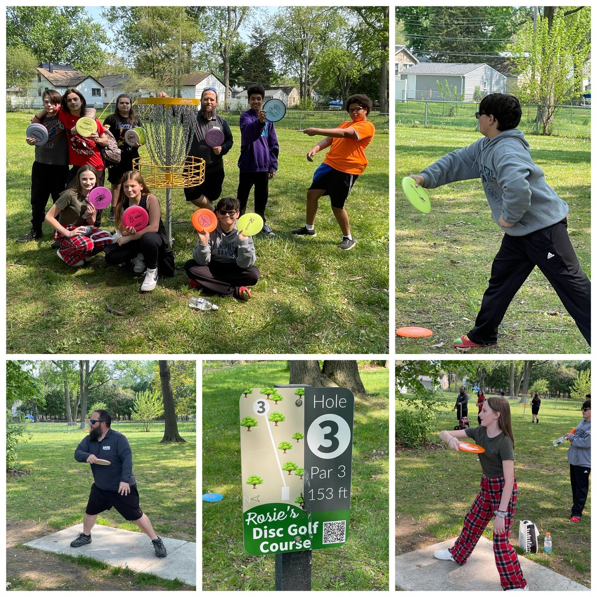 Hanging out with our <a href="/PagePanthers/">John Page Middle School | The Lamphere Schools</a>  Disc Golfers on this picture perfect day! 🥏☀️🥏 #wearelamphere
