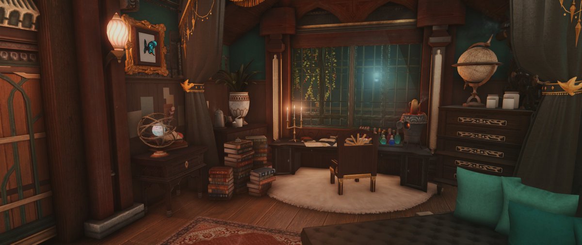 Atlantic Study [S] 🛎🪸
Crystal | Zalera | Lavender Beds W19 P15

A makeover for an old Amaurotine build - Victorian steampunk but make it underwater. 

#FFXIV #FFXIVhousing #FF14housing #FF14ハウジング #HousingEden