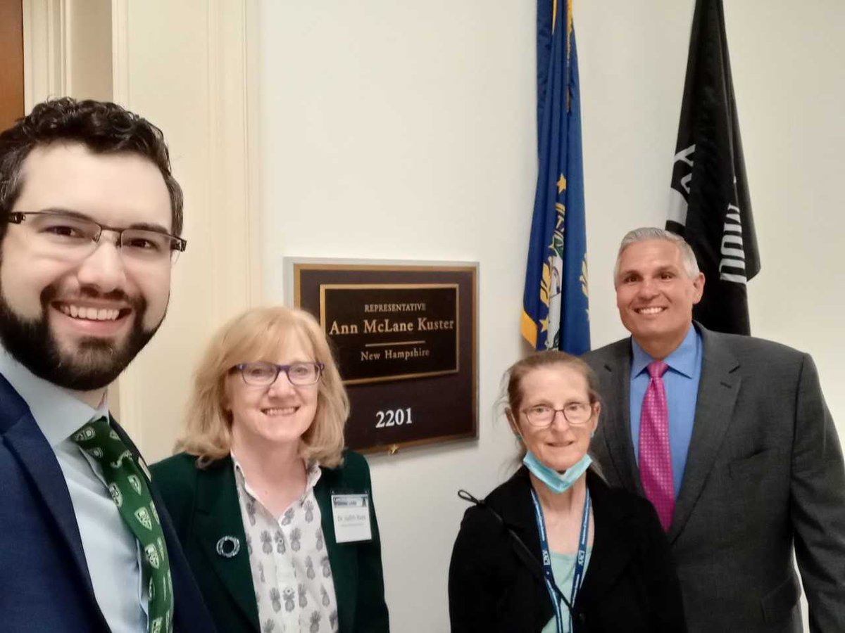 A great day on Capitol Hill for Nicholas Warren, Judy Rees, Judy Csatari and Frank Panzarella advocating for cancer research funding. Here at @RepAnnieKuster's office. #FundNIH #FundNCI #AACRontheHill #AACIontheHill @DartmouthHealth