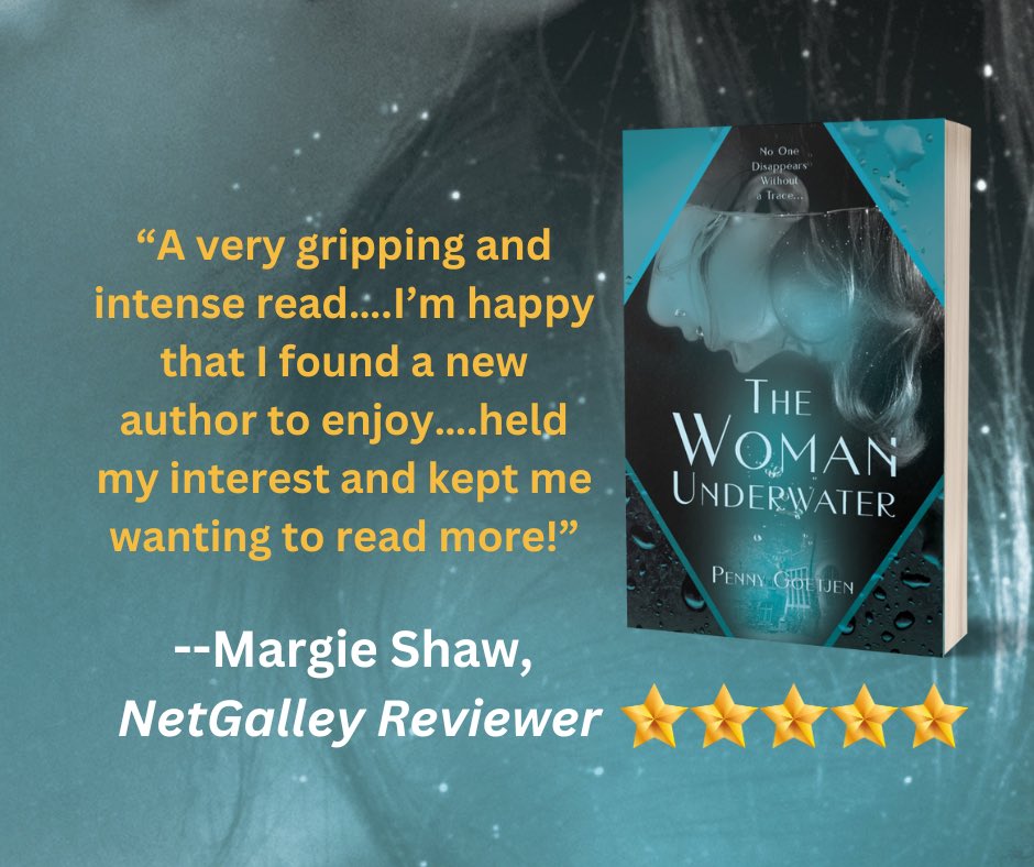 I’m tickled the glowing reviews are still rolling in for THE WOMAN UNDERWATER! Thank you Margie! 💕#bookreviews #suspensebooks #mystery #nextgreatread