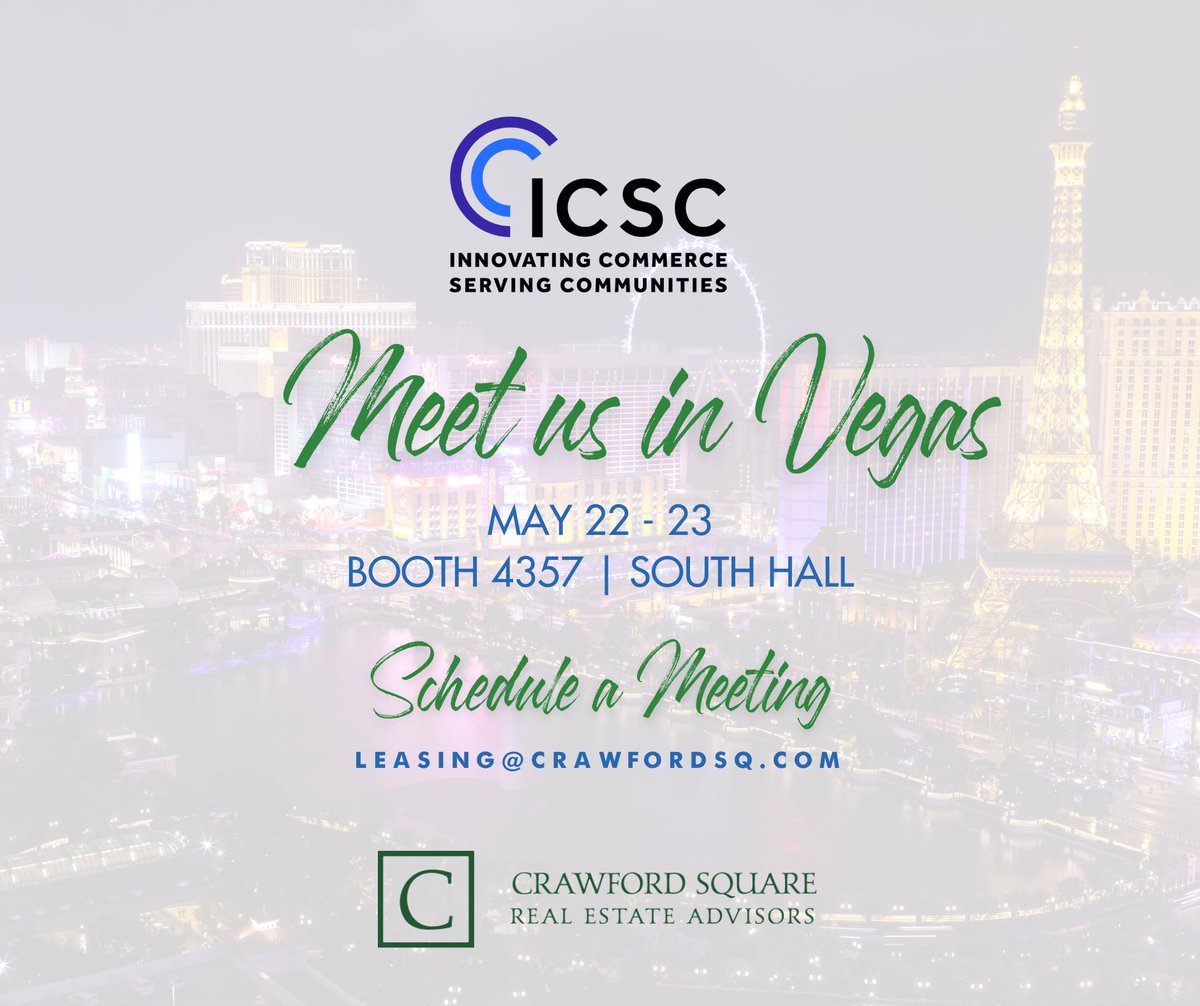 CrawfordSquare's tweet photo. We are busy getting ready for @ICSC. See you Sunday! 

#CRE #CSREA #meetusinvegas #icsc2023 #icsclasvegas #icsc #wearecrawfordsquare https://t.co/CIF2LI7Kc5