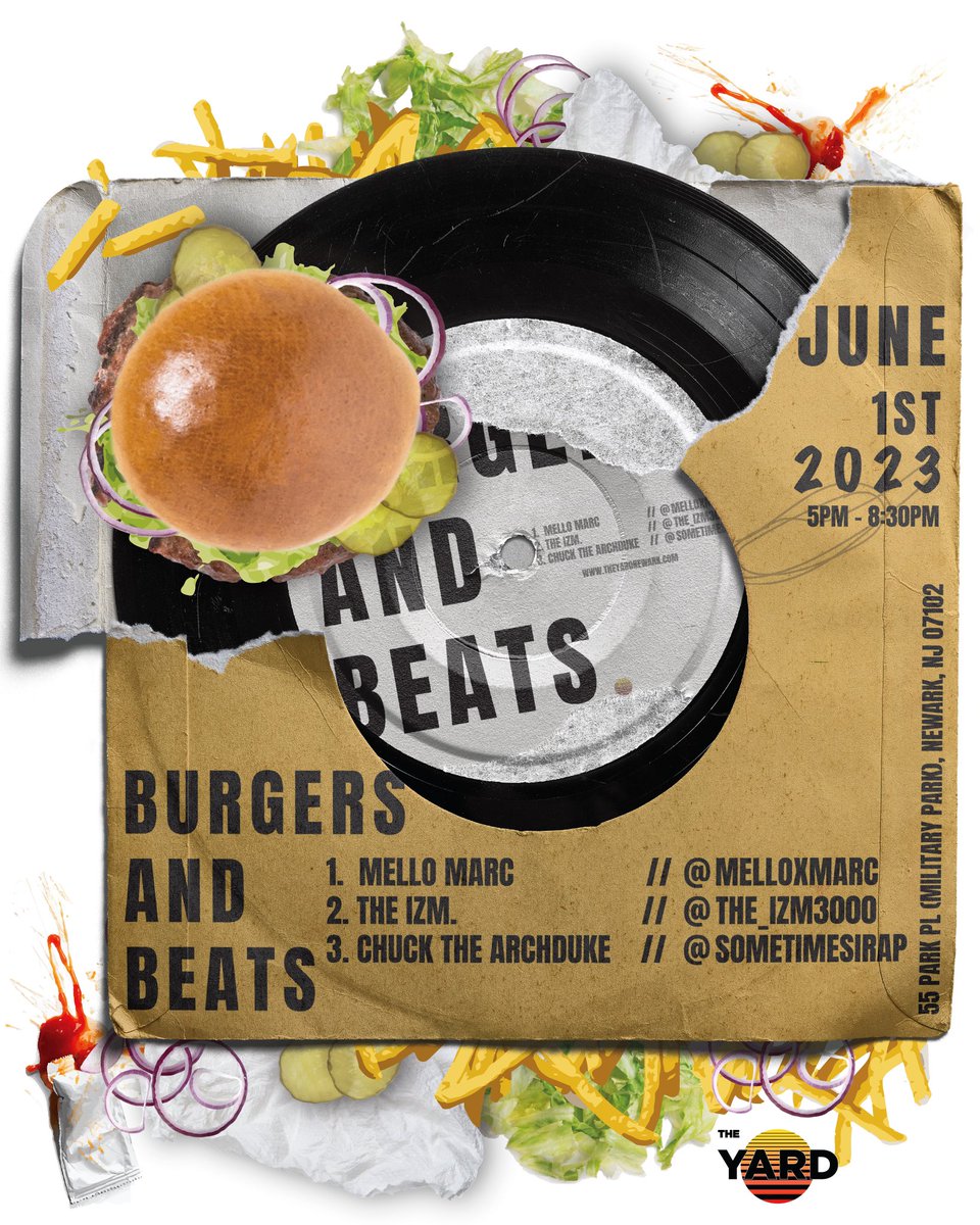 TheYardNewark's tweet photo. Burgers + Beats @melloxmarc, @The_IZM, @Chuckgetsit !!!!!!!! https://t.co/mdkh49JytU