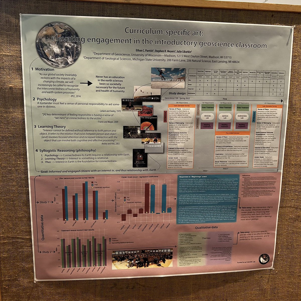 In addition to my geological research and my independent film projects, I study how film (and art writ large) can be used to enhance introductory geoscience curricula. #art #science #education