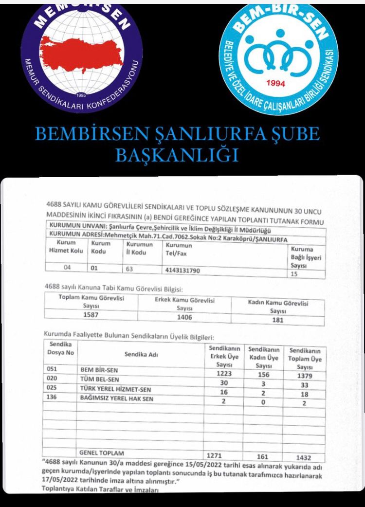 Bem-Bir-Sen Şanlıurfa tweet media