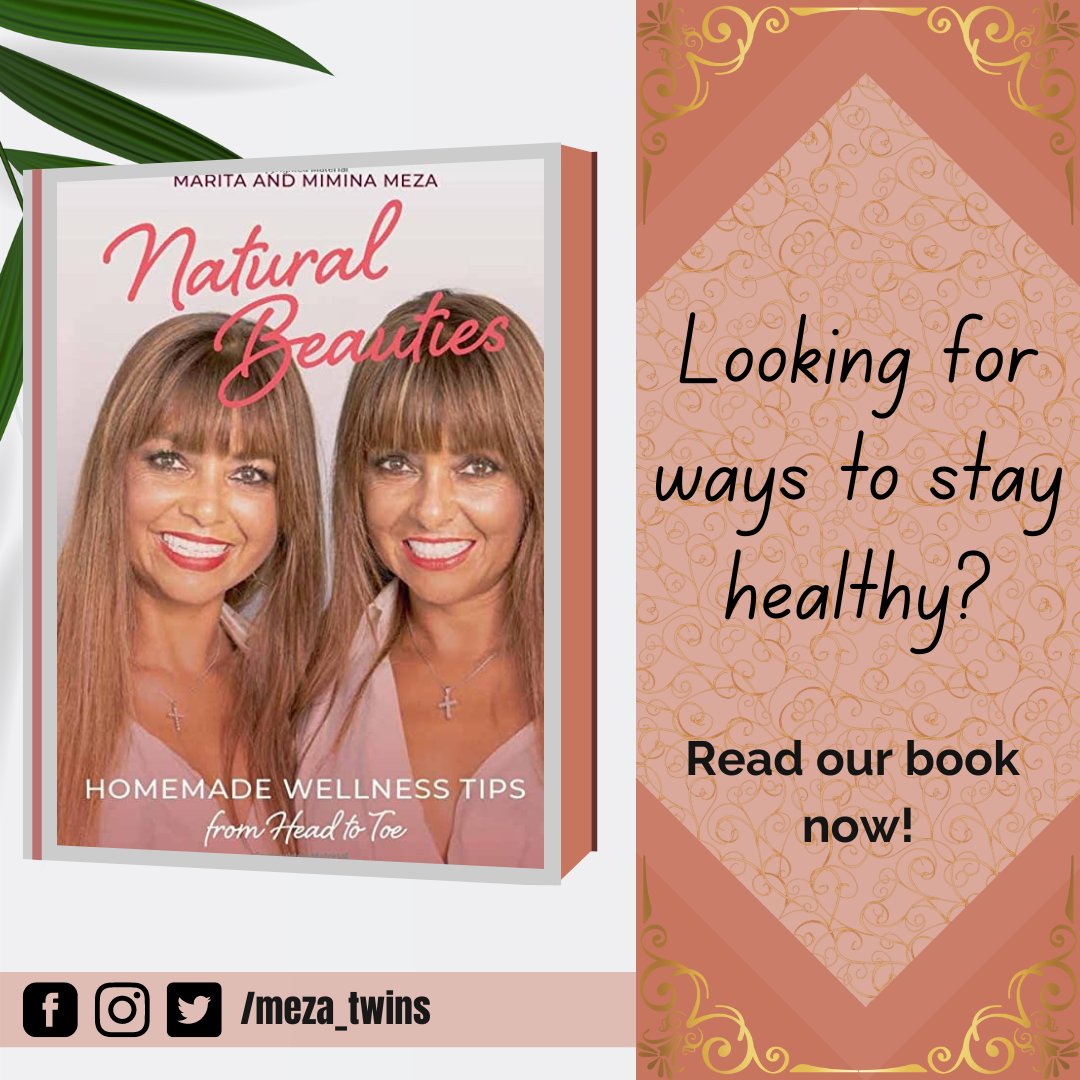 What better way to start taking charge of your health and happiness than with these amazing tips? Grab a copy of Natural Beauties!

Available on Amazon:
amazon.com/Natural-Beauti…

#MezaTwins #MorochasMeza #NaturalBeauties #SayNoToChemicals #GoNatural