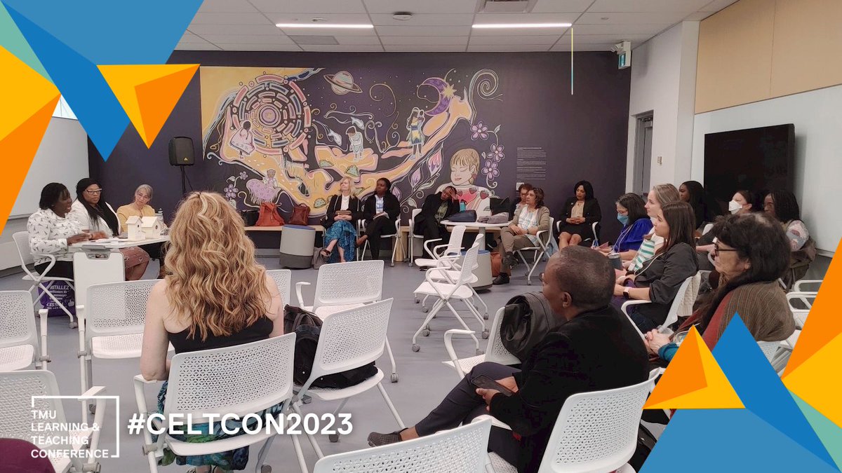 From Special Session: Anti-Black Racism in the Classroom: An Ongoing Conversation in the Faculty of Community Services.

Spot the mural "Unfettered Access for Our Grandchildren," a piece by Miranda Black, TMU alumnus and Haudenosaunee visual artist.

#CELTCON2023