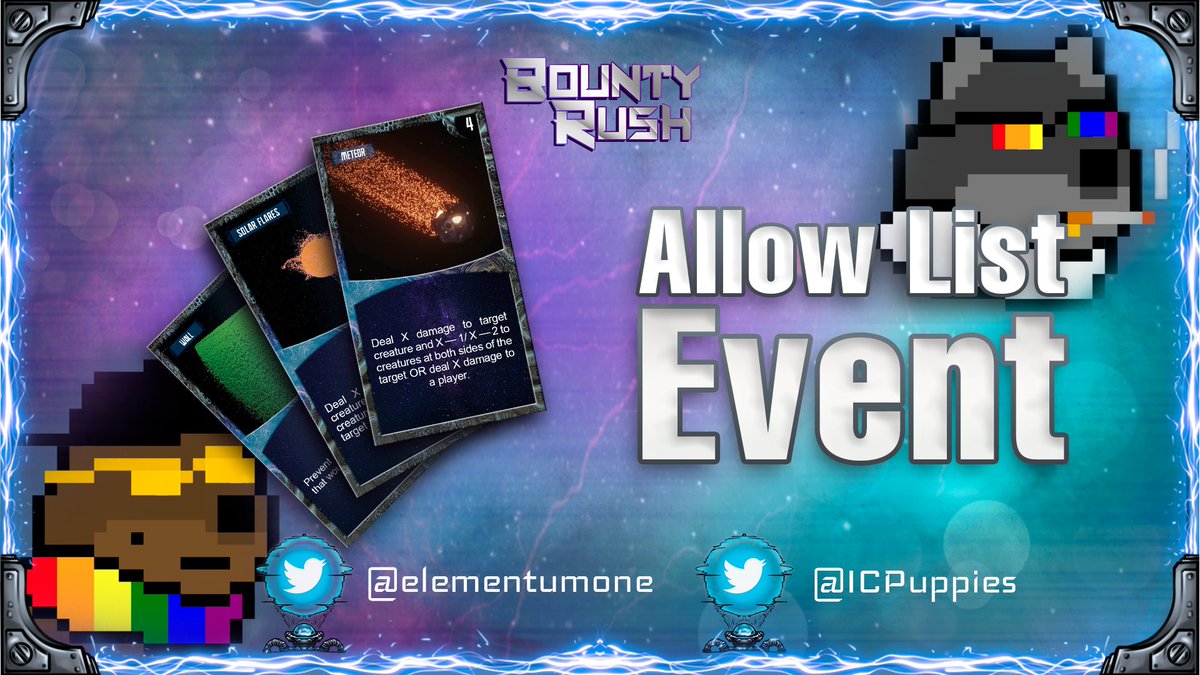 🎮Our friends at <a href="/elementumone/">Elementum - Building Web3 Games</a> are giving away 5 spots for their upcoming Bounty Rush game! 

🔥If you want to be one of the first people to try it out:

1⃣ Follow <a href="/ICPuppies/">ICPuppies</a> &amp; <a href="/elementumone/">Elementum - Building Web3 Games</a> 
2⃣ ♥️ &amp; RT
3⃣ Tag 3 friends

#ICP #NFT #gaming