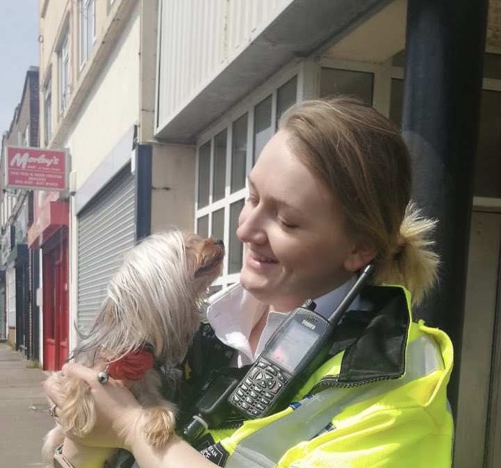 Officers from Beddington South SNT conducted high viz patrols and reunited this little dog with her family!