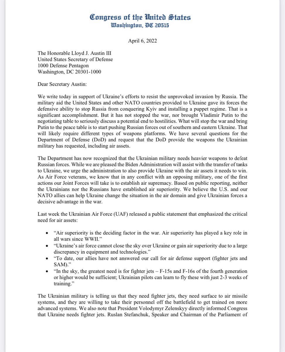tedlieu's tweet photo. The entire world has consistently underestimated the tremendous skill and will of the Ukrainian military.

Last year, @RepHoulahan @AdamKinzinger and I requested more air assets for Ukraine. We again urge all NATO countries to make the decision to win and send F-16s to Ukraine. https://t.co/MrUZdU0oKe