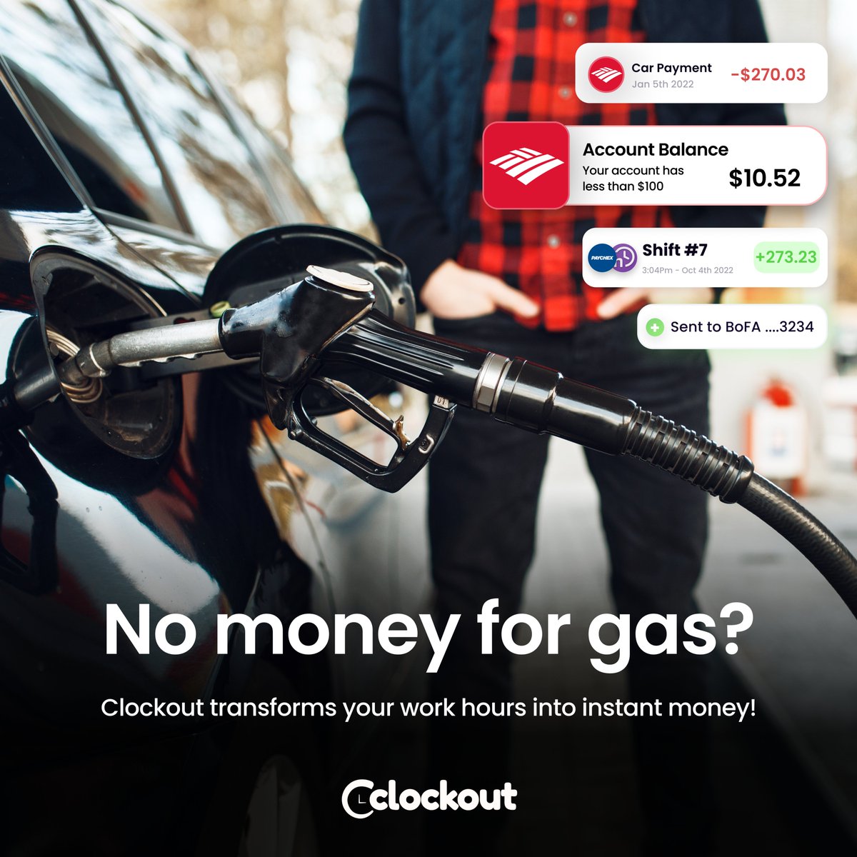 At Clockout, we believe that you should have access to your earnings as soon as you clock out from work. 

🏁⏰ We're giving you the power to control your financial life. It's about instant gratification for your dedicated hours of work. 💪🕗