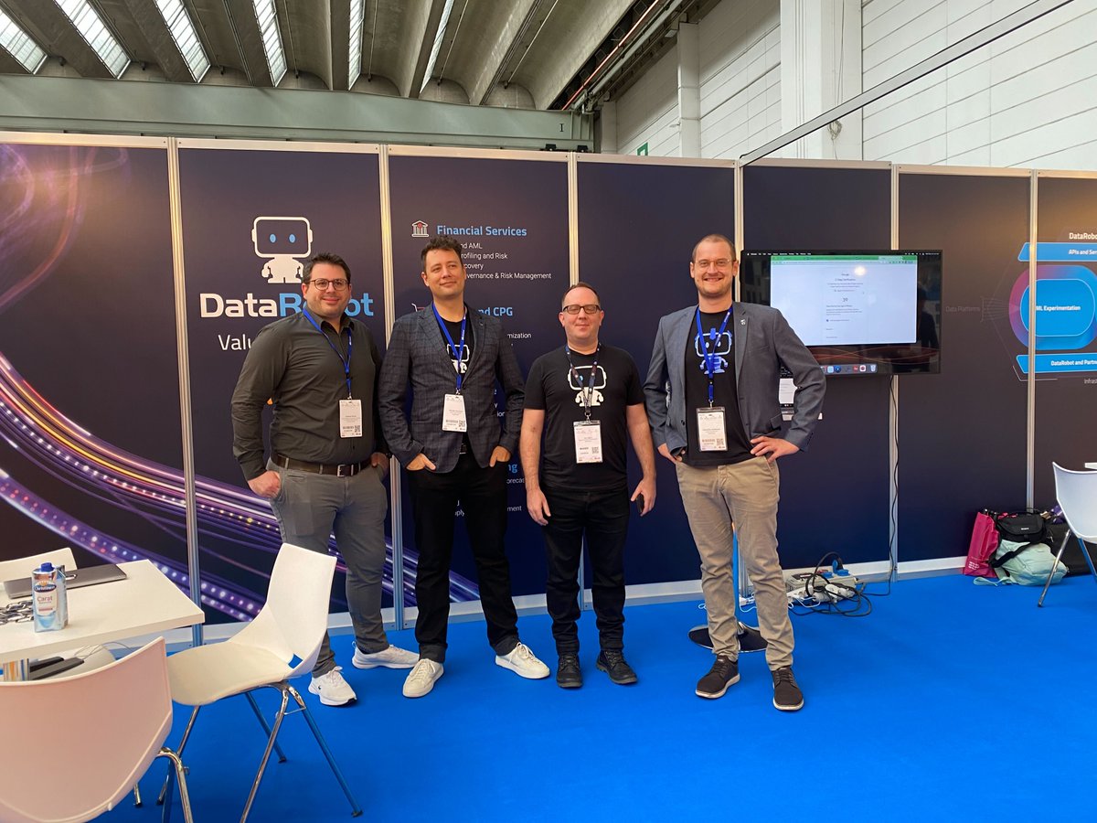 DataRobot's tweet photo. 🇩🇪  Thank you Frankfurt! We had a fantastic time at Big Data World Frankfurt last week discussing how to uncover value from #GenerativeAI and seeing #ValueDrivenAI in action. https://t.co/EJAYXRb0On