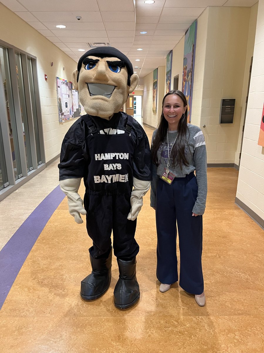 hbms_mazurmusic's tweet photo. Such a great week at HBMS! Sports Spirit week and the mascot came to visit too! #wearehb #hbpride @hbschools @HamptonBays_MS @HBMS_Library https://t.co/pMR7ybe1gu