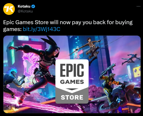 Epic Games Store Will Now Pay You Back For Buying Games