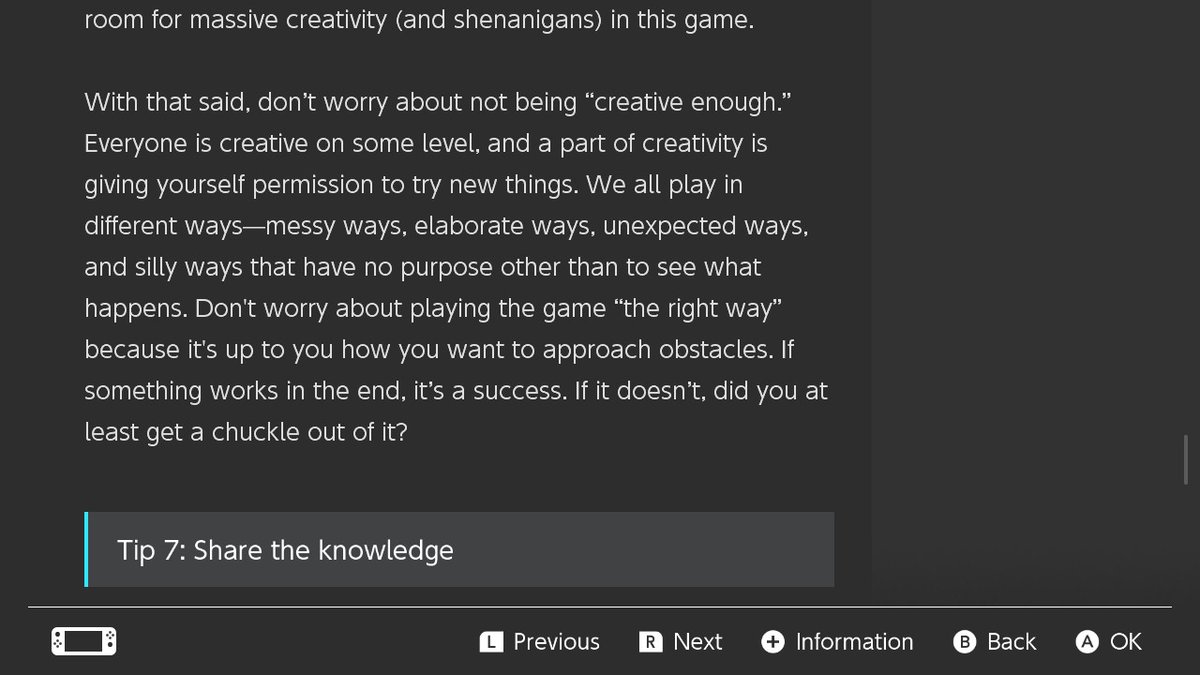 roebruh's tweet photo. Dang bro I did NOT expect to get inspired by the Nintendo News Zelda Tips Article like man this is legit words of wisdom for any creative medium why is it here LOL https://t.co/PoJF350P56