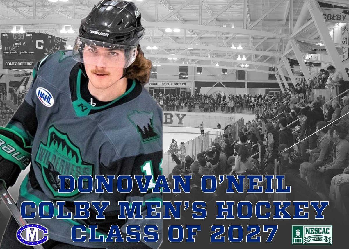 ColbyHockey's tweet photo. Next up joining our freshman class this fall will be playing in the Robertson Cup Semifinals this weekend, Dunny O’Neil. 
Welcome to Mayflower Hill! 

🎓 Class of 2027
📍 Duxbury, MA
🏒 Forward
🥅 @mnwilderness 
🥅 @DXSF_BHockey 

#MuleTrain https://t.co/NFvidvPKEV