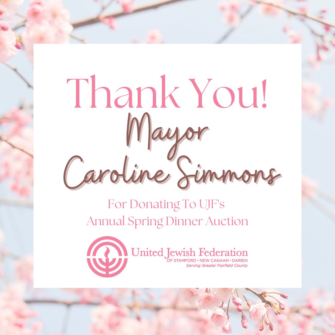 Today as we continue to recognize those who have donated auction items to the Annual Spring Dinner, we'd like to say thank you to @MayorCarolineCT, @WholeFoods, @AvonTheatre, and @cyclebar for their contributions. Stay tuned to see who donates next with UJF!  

#ujf #stamford