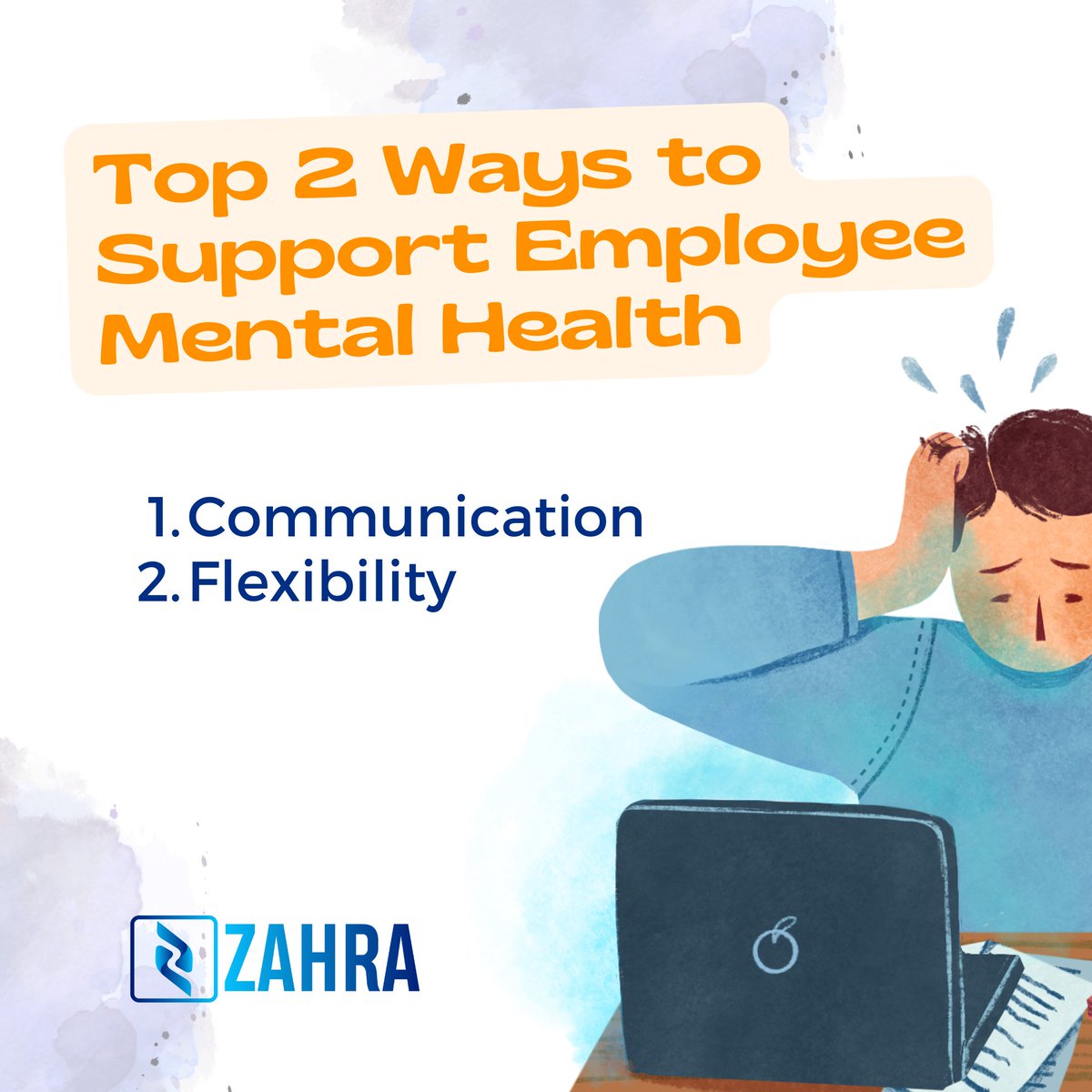 Employee mental health matters, and there are powerful ways to support it in the workplace. 

Here are the top 2 ways to foster a supportive environment:

#OpenCommunication #FlexibilityMatters #WorkLifeBalance #MentalHealthSupport #PositiveWorkEnvironment #ZAHRA #Canada #GTA