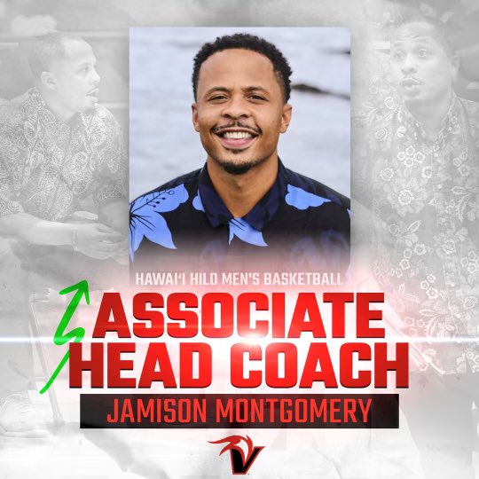 Jamison Montgomery (Coach Jaymo) (@coachjamisonm) on Twitter photo Blessed and thankful to be named the Associate Head Men’s Basketball Coach at the University of Hawaii Hilo. Thank you <a href="/CoachAiona/">Kaniela Aiona</a> for the opportunity! And let’s go Vulcans! 🌋 Blessed and thankful to be named the Associate Head Men’s Basketball Coach at the University of Hawaii Hilo. Thank you <a href="/CoachAiona/">Kaniela Aiona</a> for the opportunity! And let’s go Vulcans! 🌋