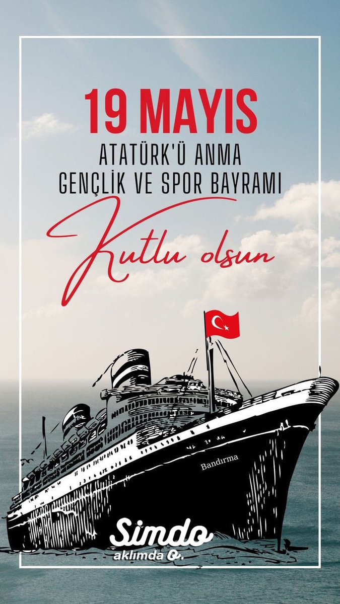 simdotr's tweet photo. 19 Mayıs Atatürk'ü Anma Gençlik Ve Spor Bayramı Kutlu Olsun
#19MAYIS #19MayısGenclikveSporBayramı #19Mayıs1919 #simdo #simdodondurma https://t.co/quollAeB96
