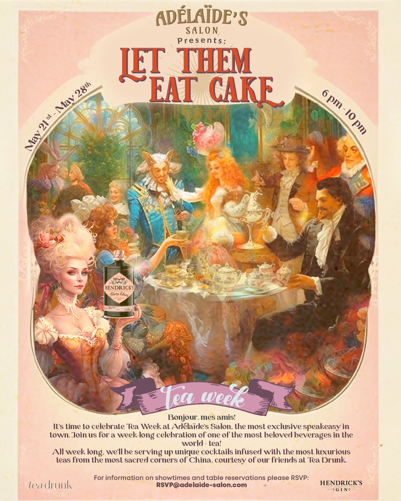 teadrunknyc's tweet photo. Celebrate International Tea Day with an out-of-this-world experience at @adelaides.salon in NYC! Tea Drunk has teamed up with this lively speakeasy to present to you unique tea cocktails you won’t soon forget.
#TeaCocktails #InternationalTeaDay #NYCEvents #TeaWeek https://t.co/qnKdKJk35m