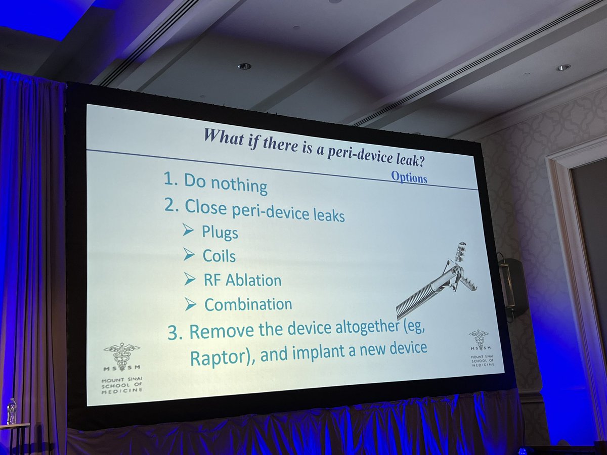 Dr. <a href="/VivekReddyMD/">Vivek Y. Reddy</a>  on peridevice leaks and their management, to close or not to close? #SPAF meeting before <a href="/HRSonline/">Heart Rhythm Society</a> <a href="/JonHsuMD/">Jonathan Hsu, MD</a> <a href="/Drdevignair/">Dr. Devi G Nair</a> @mohitkturagam <a href="/MoussaMansour10/">Moussa Mansour</a> <a href="/norocardiology/">NeuroCardiology</a>