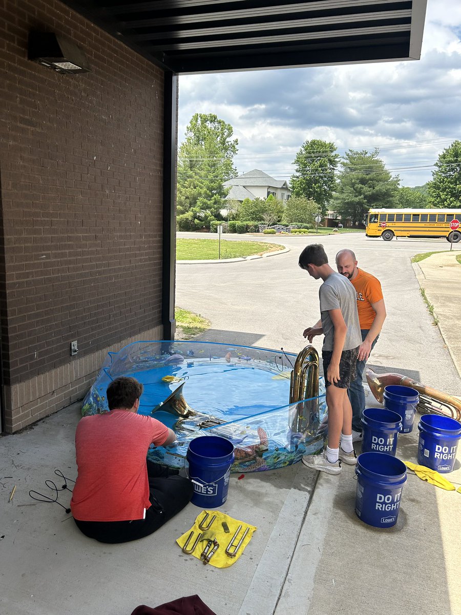 Lessons this week involve cleaning and maintaining working instruments.  We are always looking to improve the quality of instruments that we can offer our students.  If you would like to donate to the band, please reach out.