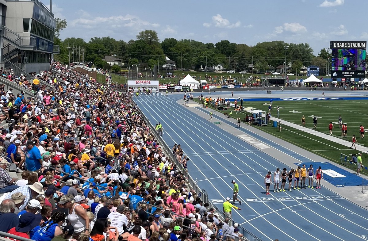 Ryan Wise (@ryanmwise) on Twitter photo I can’t imagine a better location for a state track meet than the blue oval <a href="/DrakeUniversity/">Drake University</a>! Beautiful day for thousands of students and their families from across Iowa to be on campus. #iahstrk I can’t imagine a better location for a state track meet than the blue oval <a href="/DrakeUniversity/">Drake University</a>! Beautiful day for thousands of students and their families from across Iowa to be on campus. #iahstrk