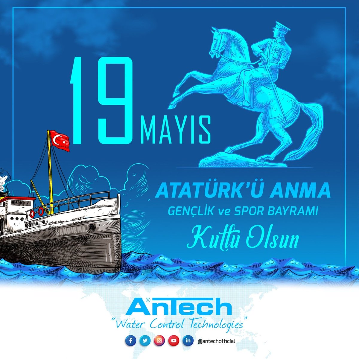 19 Mayıs Atatürk'ü Anma, Gençlik ve Spor Bayramı Kutlu Olsun!

#19Mayıs #Atatürk