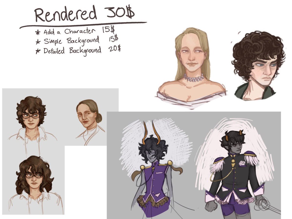Botchedartist's tweet photo. Comms r open!!!
Heres some recents works ive done and a pricing sheet at the end https://t.co/ZU33b8QmBL