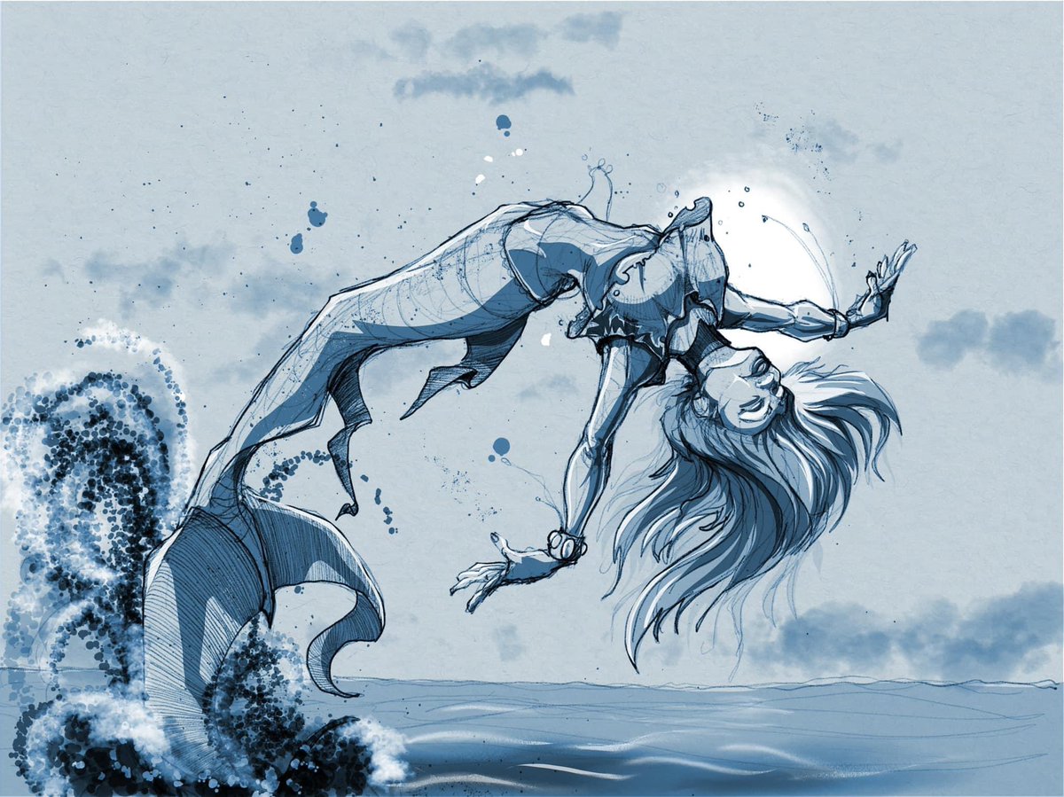 Here’s a #digital #mermaid leaping in the air for #TBT 
.
.
.
.
.
#art #drawing #illustration #doodlebags #nashville #nashvilleart #characterdesign #nashvilleartist #mermay2023 #underthesea #siren #swimming #mermay #mermaidfantasy