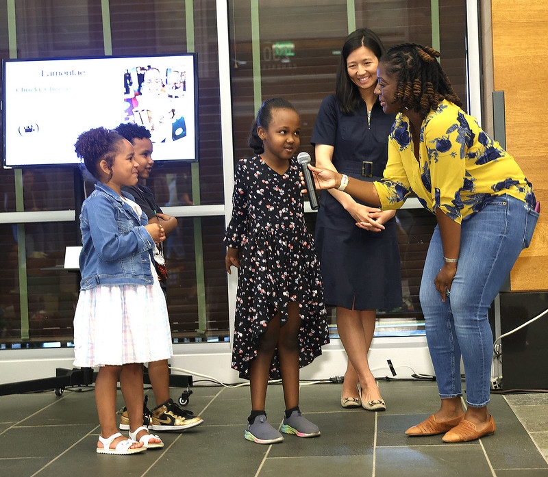 BostonSchools's tweet image. .@BostonSchools K2 students accepted @MayorWu’s invitation for proposals to make Boston a safer, fairer, and more- interesting place. @BSAAIA welcomed families, BPS and city staff Saturday to celebrate the student architects and see their proposals on display.