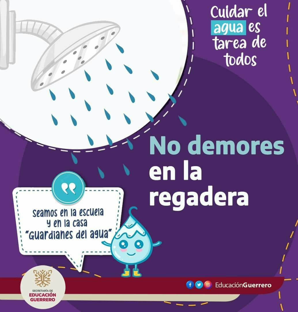 EducGuerrero's tweet photo. 🚿💧#ConsumeResponsable| Después de lavar frutas o verduras utiliza esa misma #agua para regar plantas o lavar el patio. Cierra la regadera cuando te duches. Aprovecha al máximo este recurso natural, porque de ello depende nuestra vida.
¡#CuidaElAgua! https://t.co/PtKmnmZ8AM