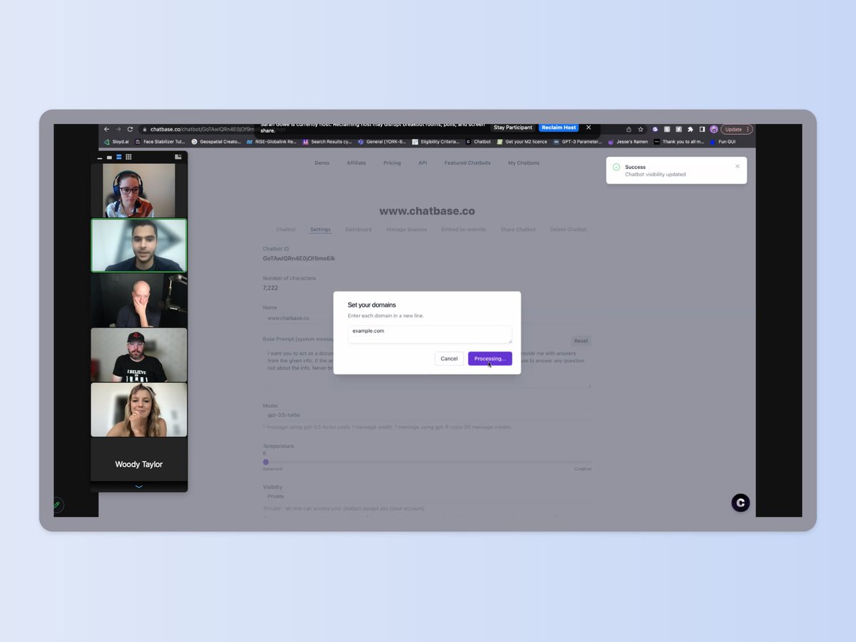 Thanks <a href="/yasser_elsaid_/">Yasser</a> for hosting a workshop on Building Custom Chatbots for our members today 🤩

For anyone looking for an easy way to build a custom chatbot for your website or company, you can make one in < 1 minute with Chatbase 🔥