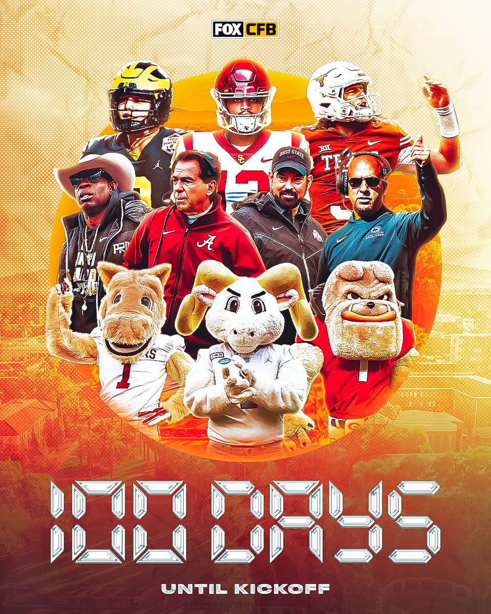 𝟏𝟎𝟎 𝐃𝐚𝐲𝐬 until college football is BACK! 🏈 🔥