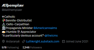 Aelthemplaer's tweet photo. New Bio just dropped.
And might I just say, calling someone from a Semitic background "Particularly devious" is antisemitic and I demand an apology from @MattCHarrison and #theLCMS written and signed by him and his associates. https://t.co/ljmZS4e4L3
