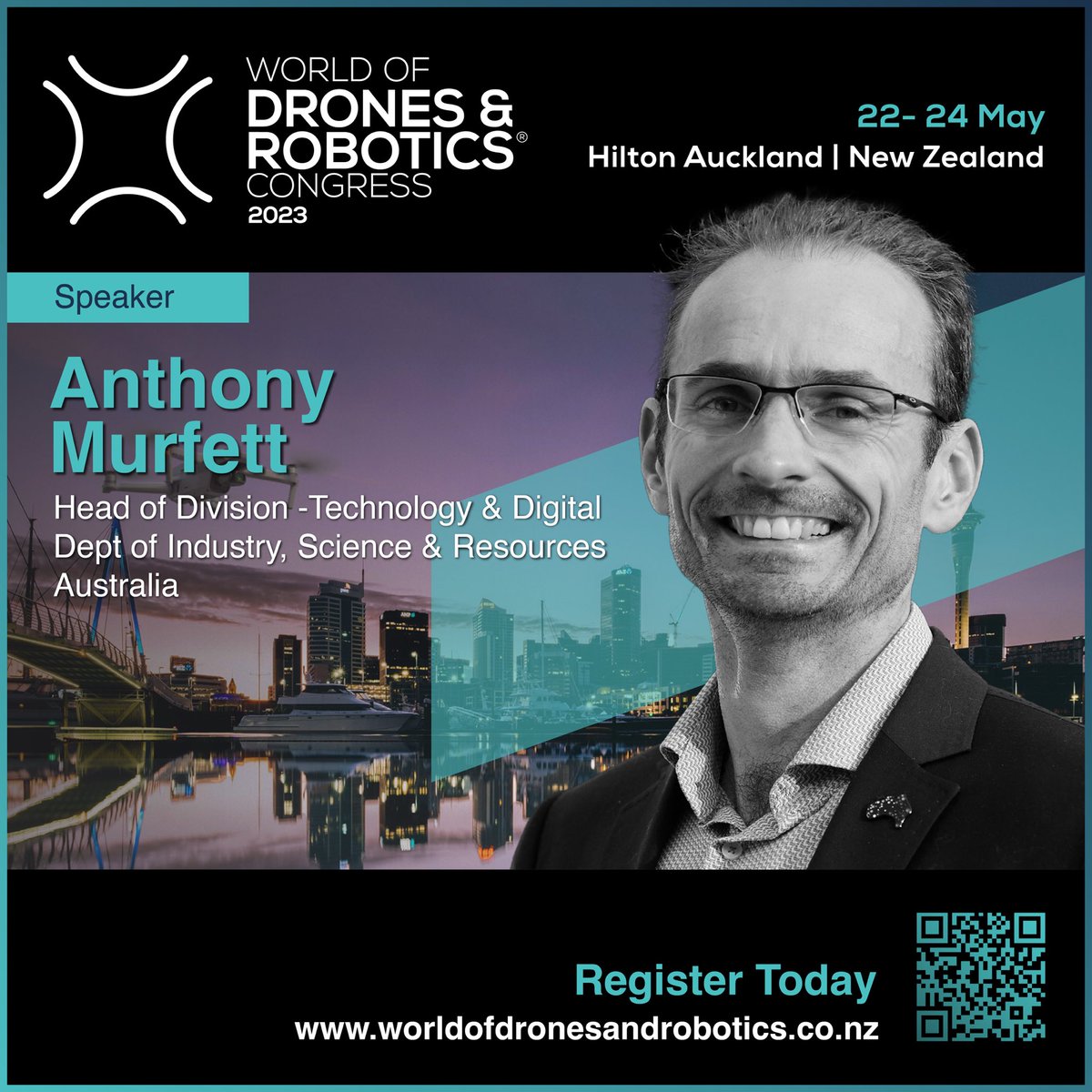Anthony Murfett (@techmurf) on Twitter photo For those with an interest in #robotics #automation and #drones check out the <a href="/WoDCongress/">World Of Drones & Robotics Congress</a> being held in Auckland over 22-25 May 2023. It’s only a couple of days away!
I’ll be there to talk about Australia’s amazing capabilities and the opportunities in the future. For those with an interest in #robotics #automation and #drones check out the <a href="/WoDCongress/">World Of Drones & Robotics Congress</a> being held in Auckland over 22-25 May 2023. It’s only a couple of days away!
I’ll be there to talk about Australia’s amazing capabilities and the opportunities in the future.