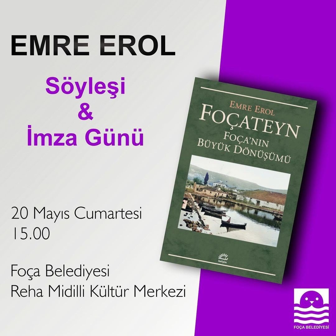 EmreErol84's tweet photo. Cumartesi günü #Foça’da #Foçateyn’i konuşacağız! #Tarih meraklılarını bekleriz! https://t.co/tt55zWUn8d