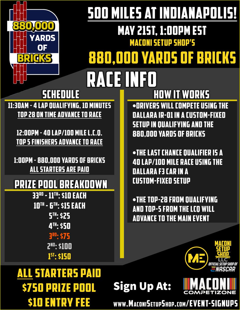 MaconiSetupShop's tweet photo. Tomorrow is Friday, and that means it is time for Fast Fridays presented by Maconi Setup Shop to hit the track, with a broadcast on Maconi Entertainment! Come out and race for FREE by joining the hosted session!

We will see you on the track! https://t.co/HaiJIFKbpq