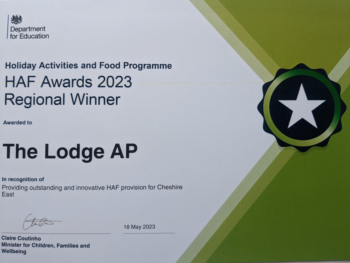 LodgeSandbach's tweet photo. Thankyou for a day of celebration at the @educationgovuk HAF Awards 2023 in the @HouseofCommons. Regional Winners and Special Recognition Awards 🎊🎉 What a team effort to support the people that need it most! #HAFAwards2023 #HAFProgramme #TeamEffort #TeamLodge @CheshireEast https://t.co/VFJEgD3As0