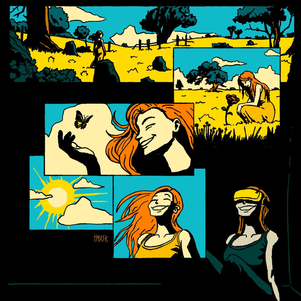 Our first Psycho Short, "Protocol Seven" is being released soon so I want to talk about the talent. <a href="/transitorymask/">Transitory Mask</a> is an incredibly thoughtful storyteller and gifted artist with a flair for daring color palettes. Let's take a look at his body of work on Solana.

🧵👇 1/12