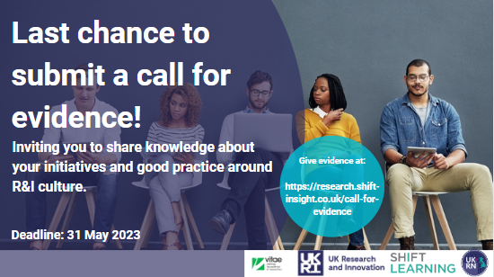 ⏰ Only two weeks left to shape a future Good Practice Exchange! Share your involvement in #researchculture initiatives and improve further work. Let UKRI know about these initiatives: research.shift-insight.co.uk/call-for-evide…