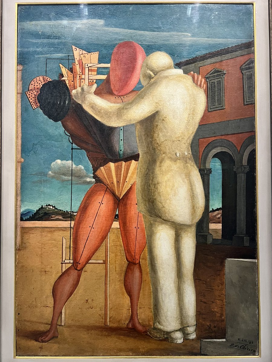 PistoiaAndrea2's tweet photo. Mannequin métaphysique et statue de plâtre. Giorgio #deChirico montre sa réconciliation avec le #classicisme et l'histoire italienne. Celle-ci est dans la mise en scène, inspirée de la Renaissance, et dans le choix de la technique de la détrempe à l'œuf.
.
@museodel900 #Milan https://t.co/OLTbBVtOSe