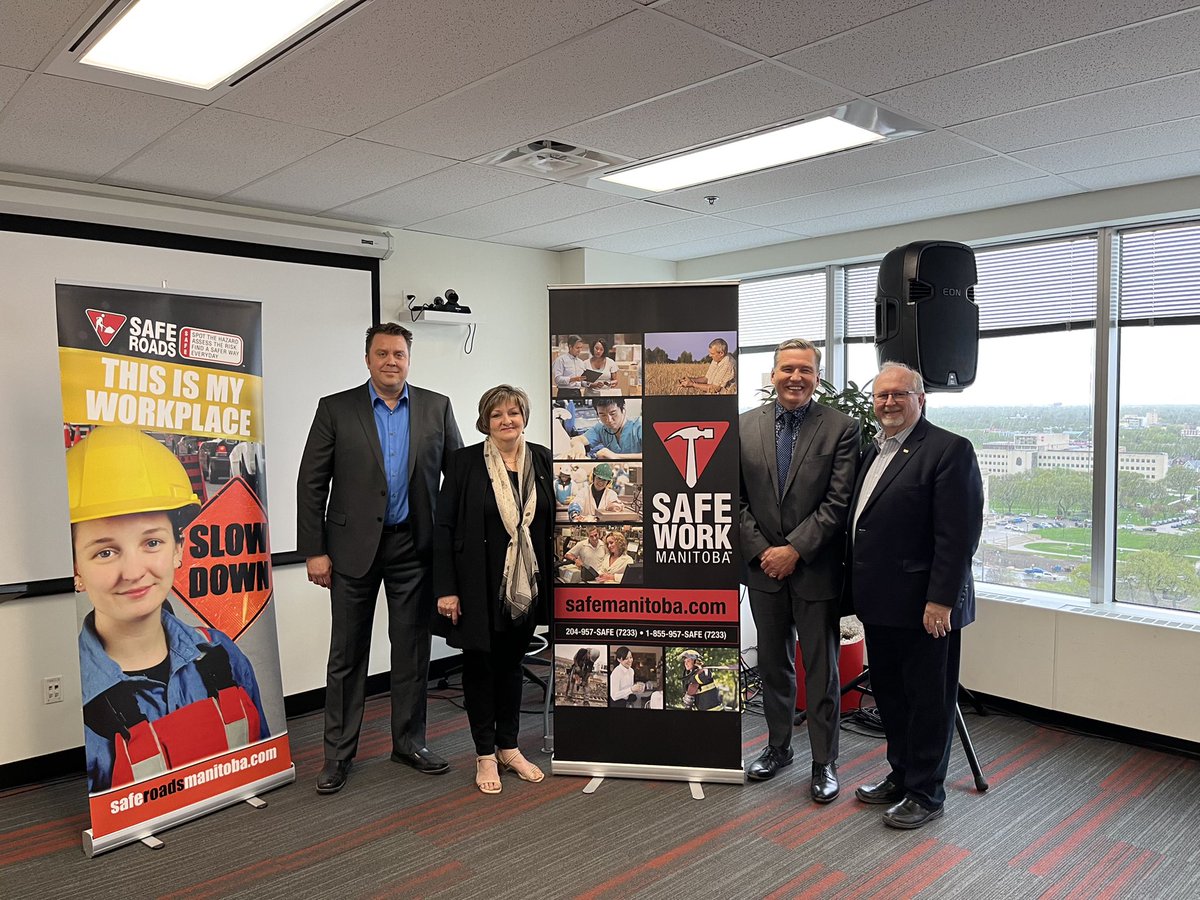 MinPiwniuk's tweet photo. Today I had the pleasure of launching the 2023 SAFE Roads Campaign. Our government has and always will be a proud partner of this campaign that aims to create public awareness around safe driving practices near construction sites. “They’re Not in Your Way, They’re at Work.” https://t.co/8qlfNmn2uk