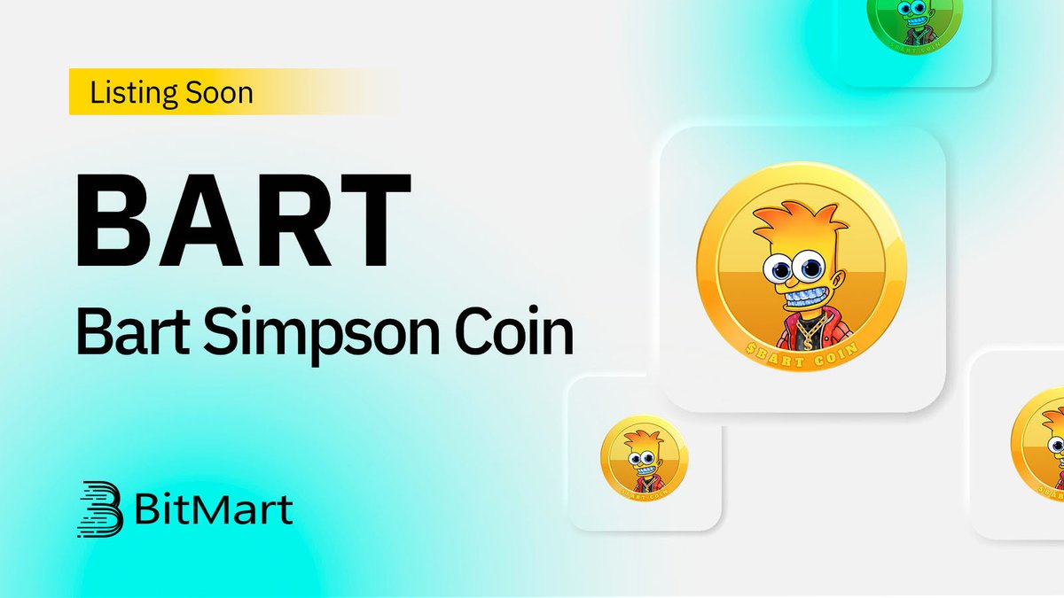 ✨Upcoming New Listing✨

🤩 #BitMart will list <a href="/BART_BSC/">$BART | BNB</a> soon! 

Inspired by the iconic Bart Simpson, the original meme pioneer. $BART is a memecoin token designed purely for entertainment purposes. 

Follow our official announcement for more details! 

#BARTBitMartListing