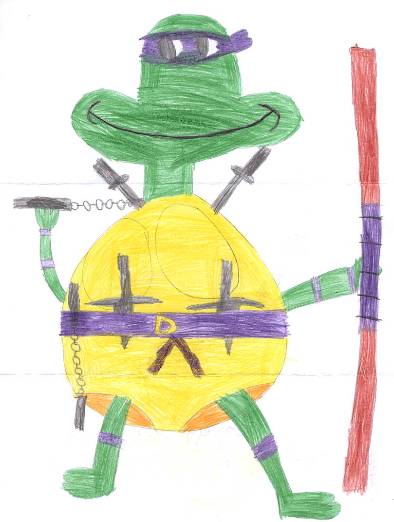 Cowabunga!!! Jaume (aged 7) from Barcelona, Spain sent me this. Thank you for the AWESOME artwork gift of Donatello and all the guys gear Jaume. Keep up the great work. #TMNT #TeenageMutantNinjaTurtles