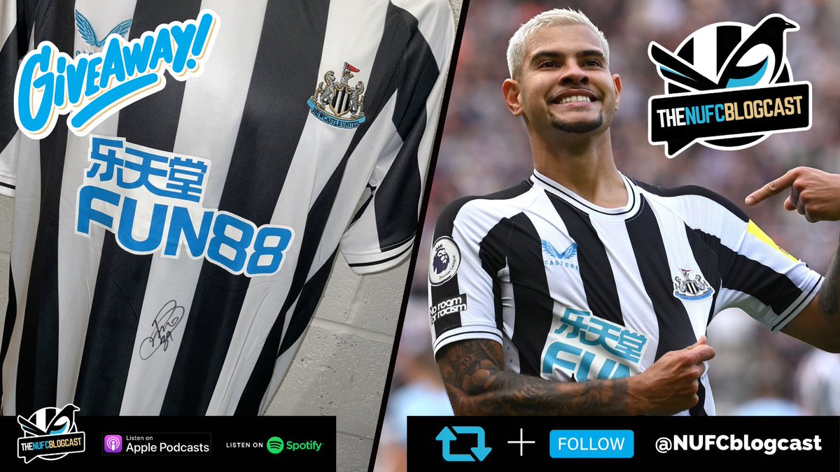 NUFCblogcouk's tweet image. 🥳 To celebrate launching our new #NUFC pod we’re giving away a shirt signed by @brunoog97 courtesy of @NufcMemorabilia!

To enter:
🔂 RT this tweet
✅ Follow @NUFCblogcast 

🥇 Winner picked in our first pod (Sunday) &amp;amp; contacted via DM.

🎧 Listen &amp;amp; Sub: pod.fo/e/17c7a0