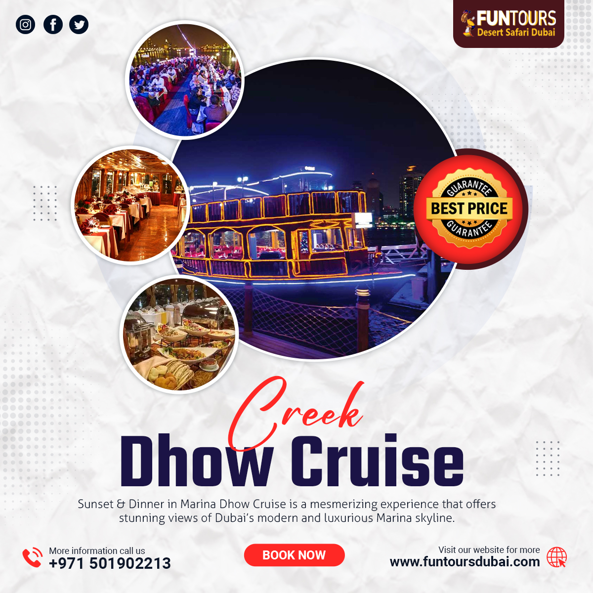 '📞 : +971501902213
📧 : info@funtoursdubai.com
☎️ : +97142830889

funtoursdubai.com/tour/creek-dho…

#funtoursdubai #dhowcruise #dubai #dhowcruisedubai #dubailife #dohaqatar
#dhowcruisedinner #uae #thepearlqatar #cruise #travel #desertsafari